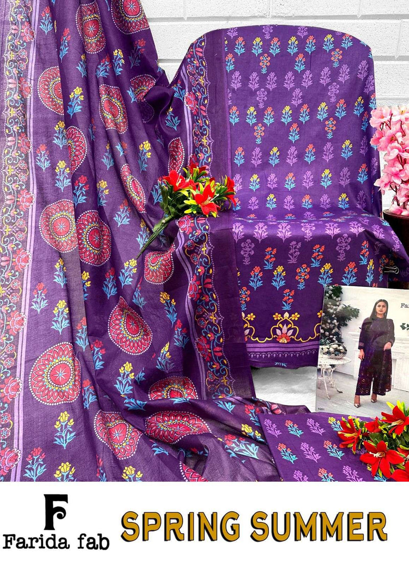 Farida Fab Spriing Summer  Cotton Digital Prints With Exclusive Design Salwar Suit