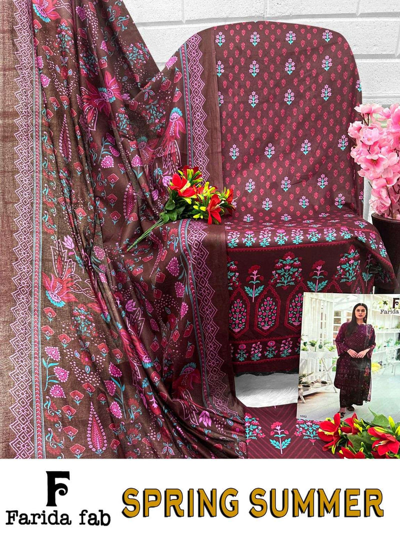 Farida Fab Spriing Summer  Cotton Digital Prints With Exclusive Design Salwar Suit