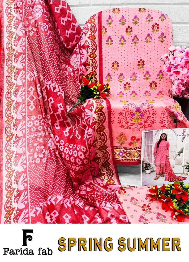 Farida Fab Spriing Summer  Cotton Digital Prints With Exclusive Design Salwar Suit