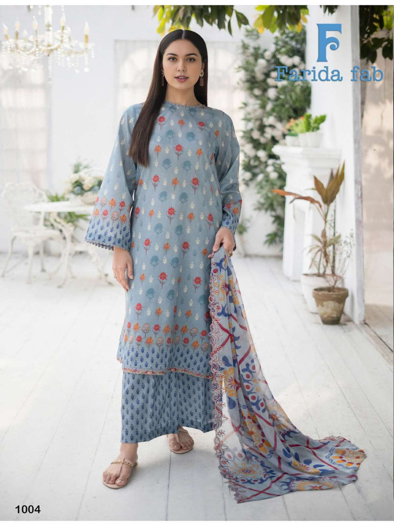 Farida Fab Spriing Summer  Cotton Digital Prints With Exclusive Design Salwar Suit