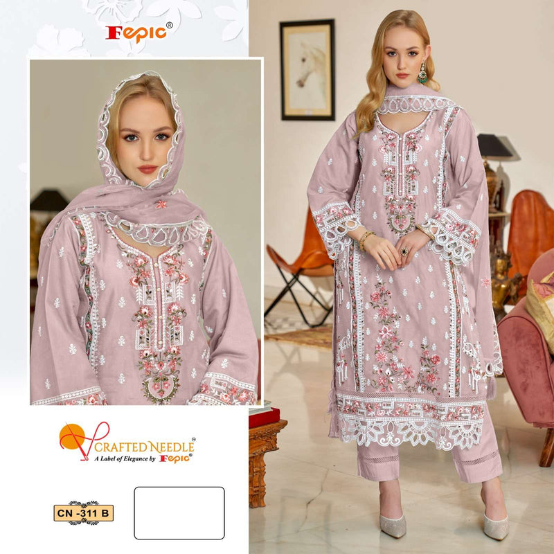 Fepic Crafted Needle Cn 311 Organza Embroidered Partywear Eid Collection
