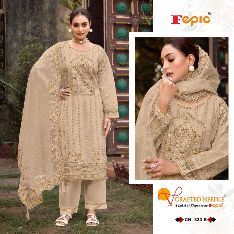Fepic Crafted Needle Cn 333 Organza Embroidered Pakistani Pret Eid Collection
