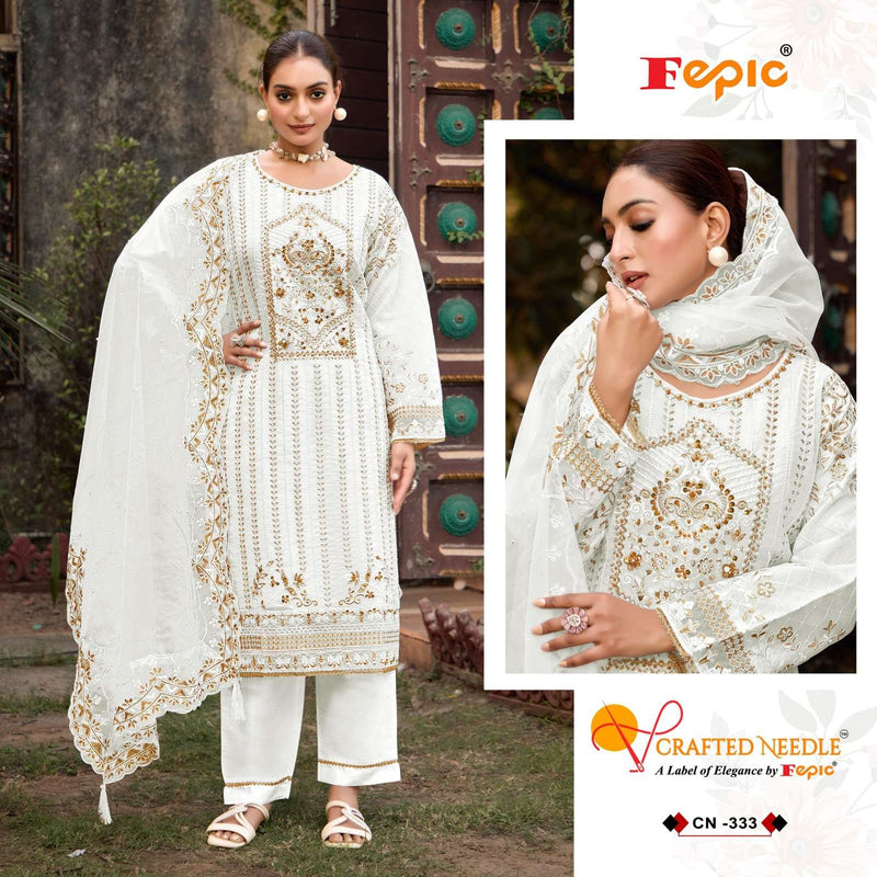 Fepic Crafted Needle Cn 333 Organza Embroidered Pakistani Pret Eid Collection