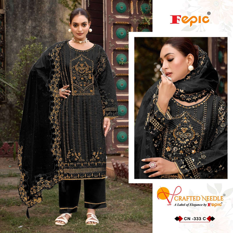 Fepic Crafted Needle Cn 333 Organza Embroidered Pakistani Pret Eid Collection