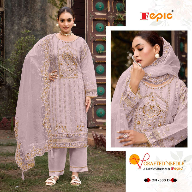 Fepic Crafted Needle Cn 333 Organza Embroidered Pakistani Pret Eid Collection