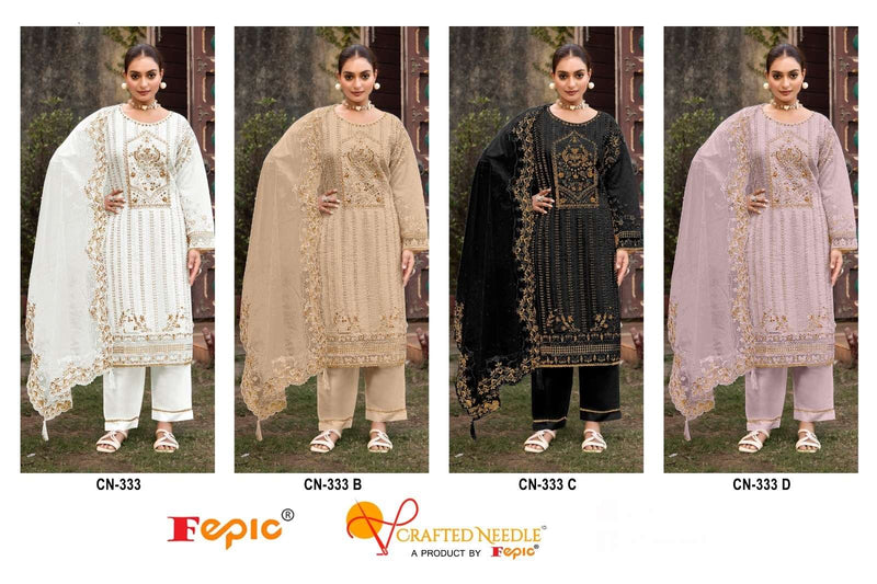 Fepic Crafted Needle Cn 333 Organza Embroidered Pakistani Pret Eid Collection