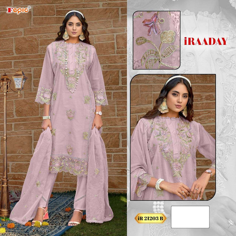 Fepic Iraaday IR 21023 Organza Embroidered  Heavy Handwork Pakistani Suit