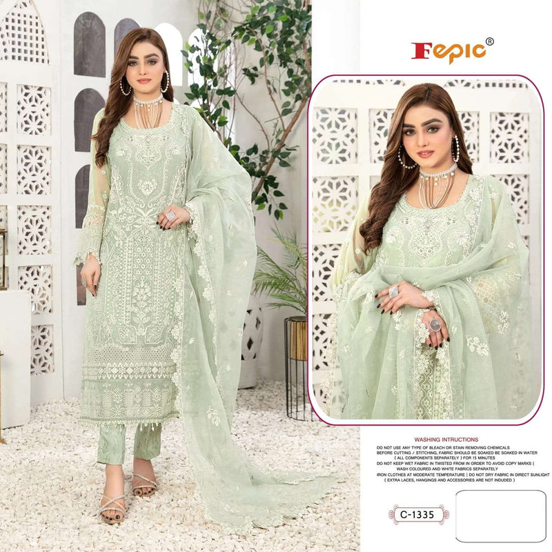 Fepic Rosemeen C 1335 Organza Embroidered Handwork Salwar Suit
