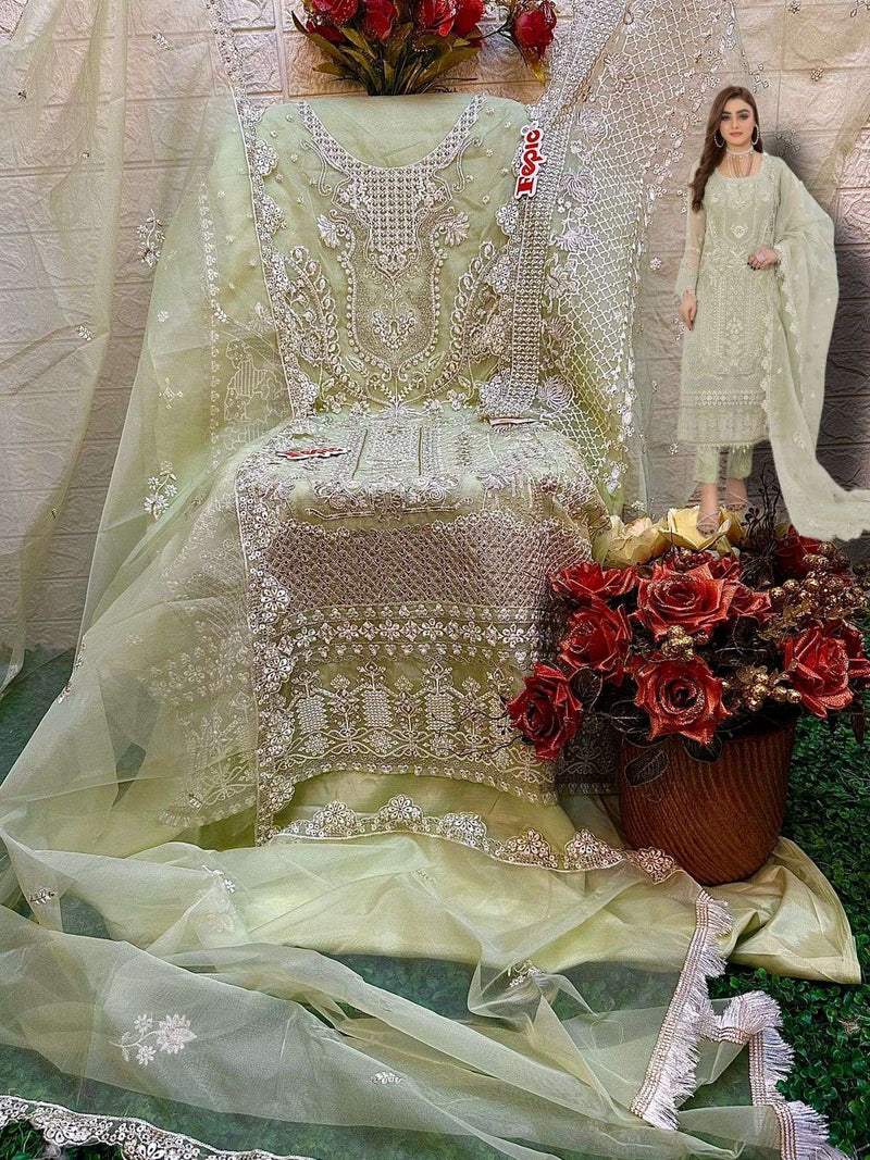 Fepic Rosemeen C 1335 Organza Embroidered Handwork Salwar Suit
