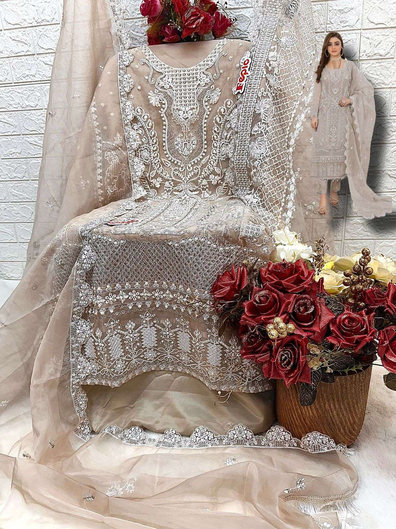 Fepic Rosemeen C 1335 Organza Embroidered Handwork Salwar Suit