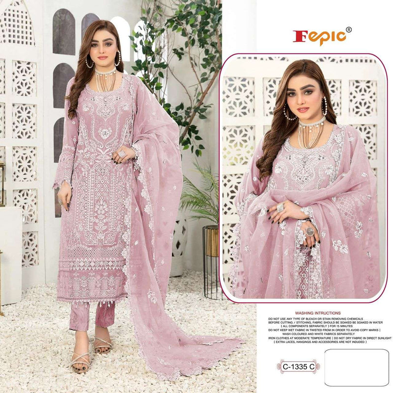 Fepic Rosemeen C 1335 Organza Embroidered Handwork Salwar Suit