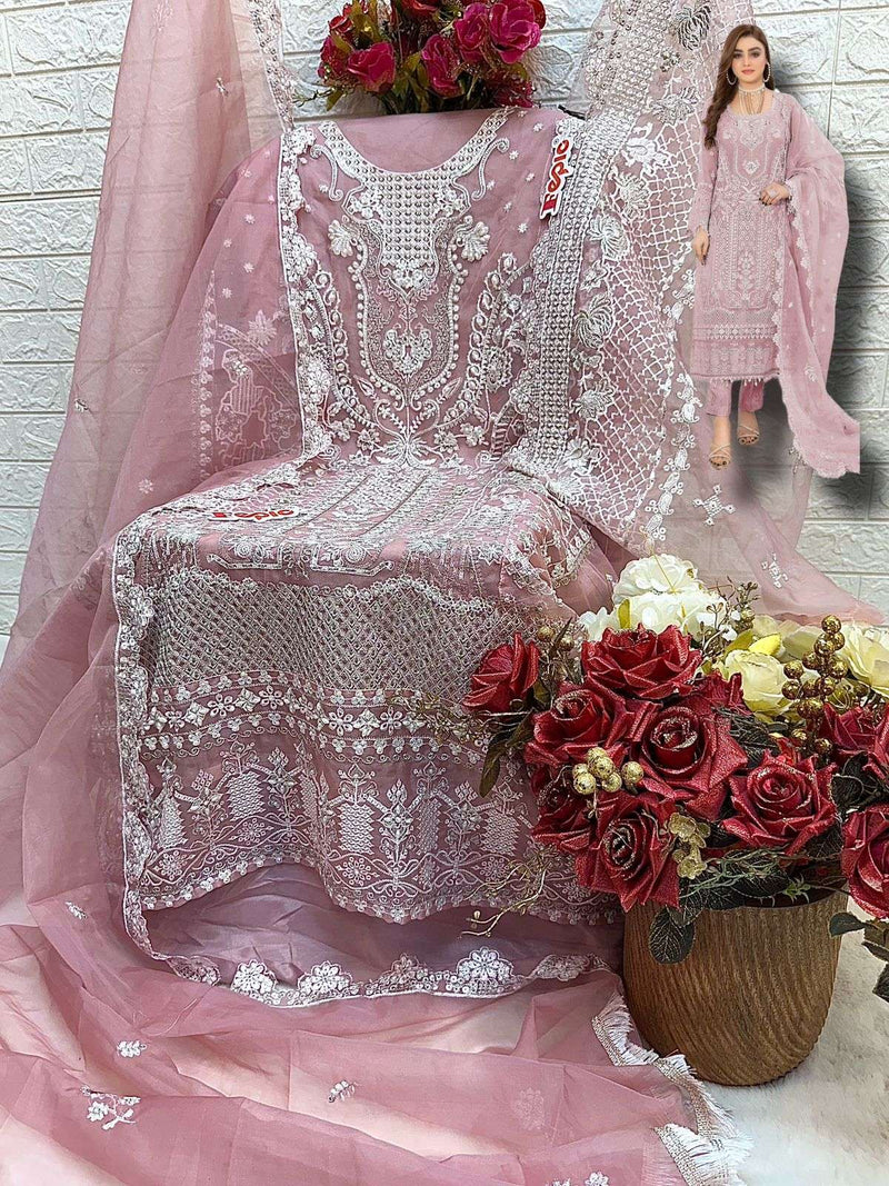 Fepic Rosemeen C 1335 Organza Embroidered Handwork Salwar Suit