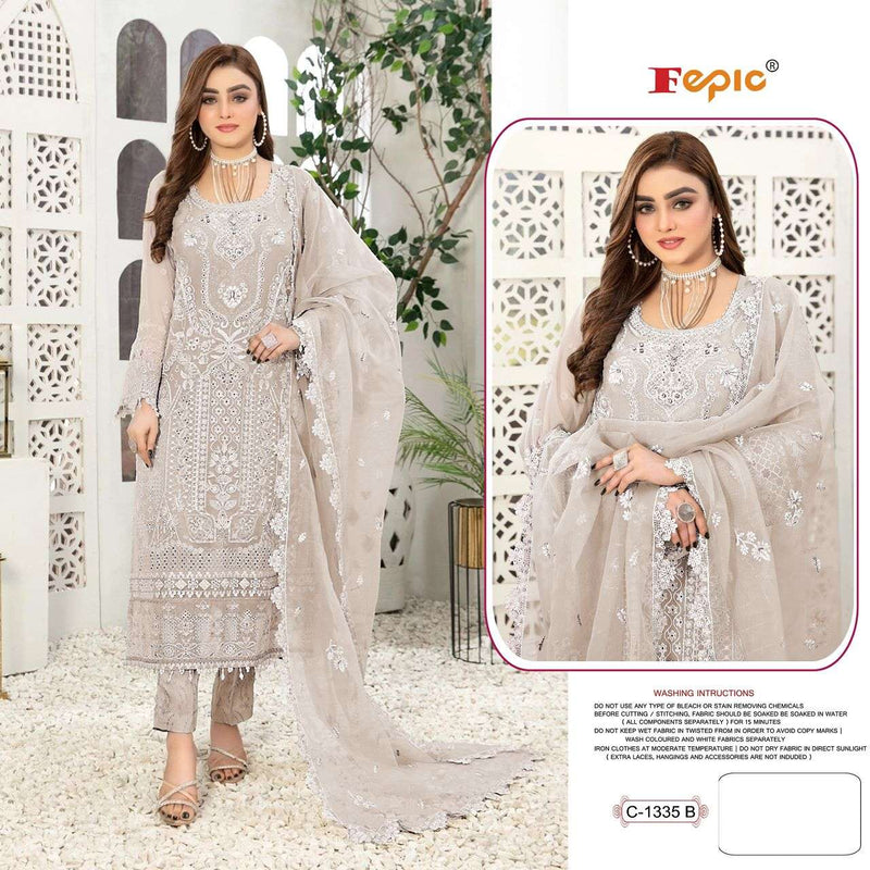 Fepic Rosemeen C 1335 Organza Embroidered Handwork Salwar Suit