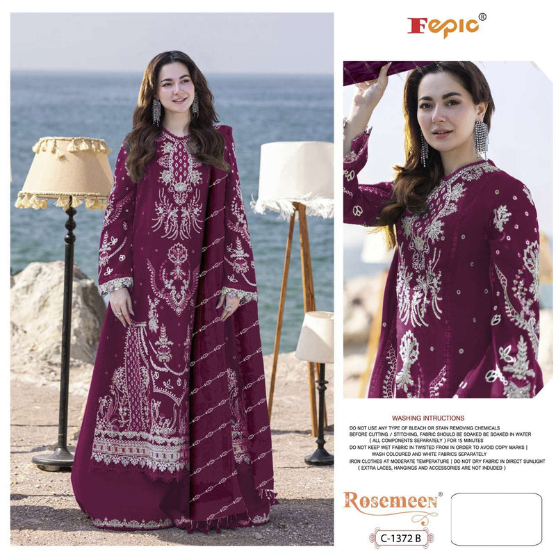 Fepic Rosemeen C 1372 Heavy Rayon Embroidered Wedding Wear Pakistani Salwar Suit