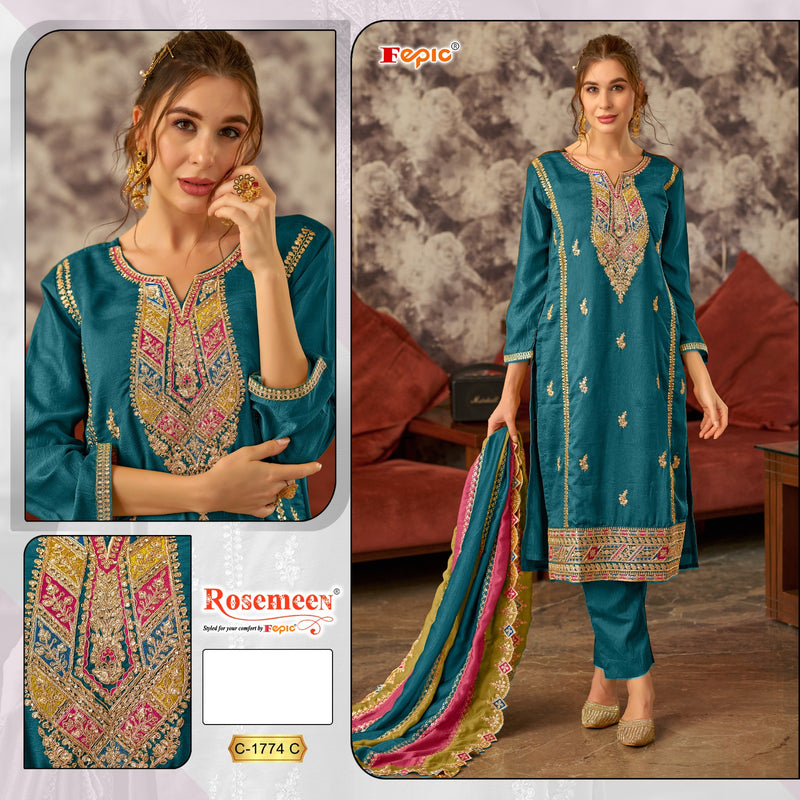 Fepic Rosemeen C 1774 Premium Silk Embroidered Handwork Salwar Suit
