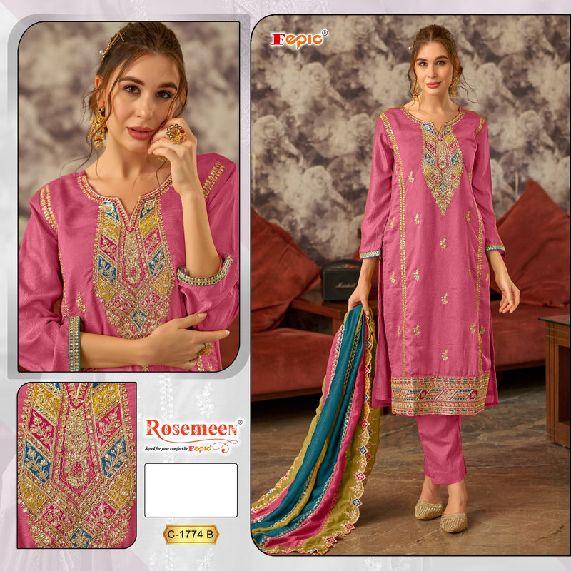 Fepic Rosemeen C 1774 Premium Silk Embroidered Handwork Salwar Suit