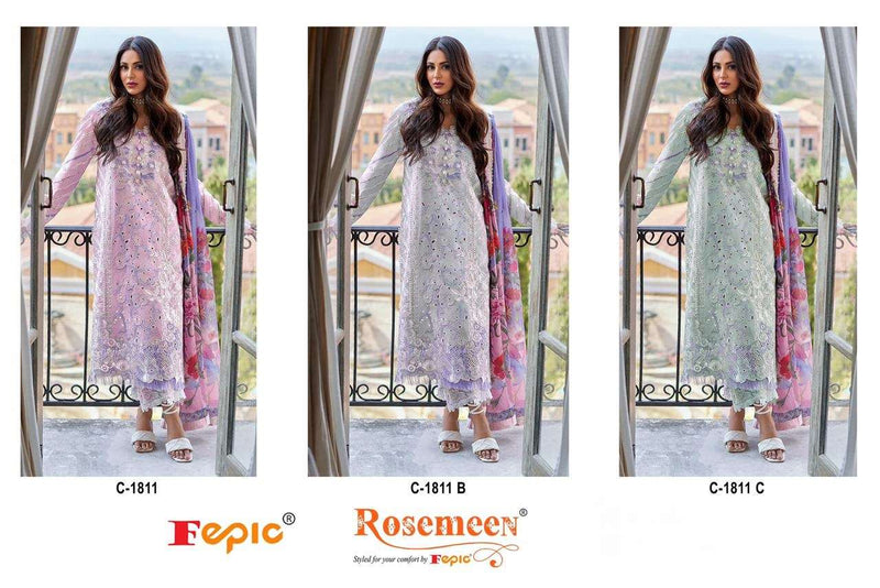 Fepic Rosemeen C 1811  Cotton Embroidered Digital Print Salwar Suit