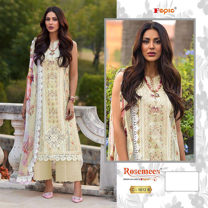 Fepic Rosemeen C 1812 Cotton Embroidered Digital Party Wear Salwar Suit