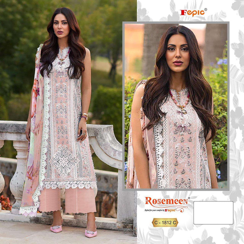 Fepic Rosemeen C 1812 Cotton Embroidered Digital Party Wear Salwar Suit