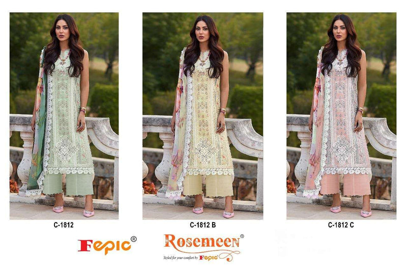 Fepic Rosemeen C 1812 Cotton Embroidered Digital Party Wear Salwar Suit