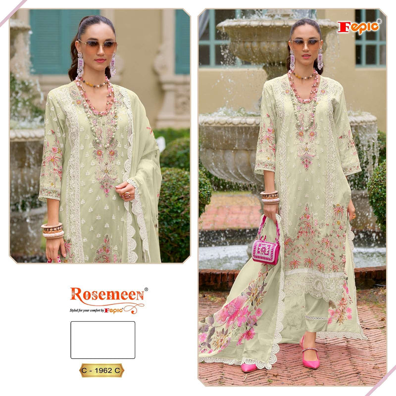 Fepic Rosemeen C 1962 Organza Embroidered Pakistani Designer Suit