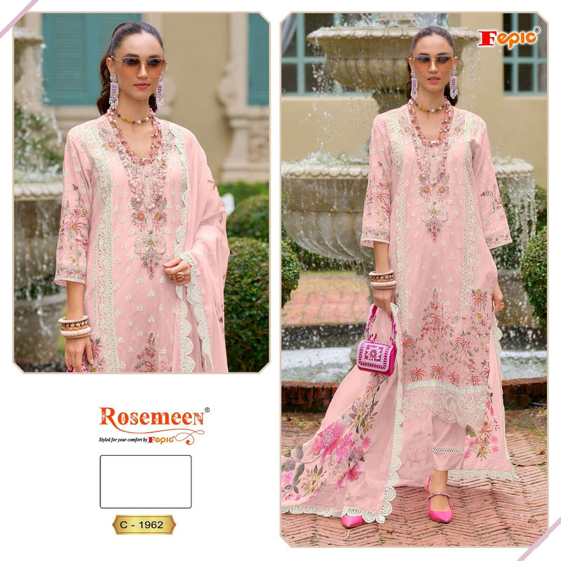 Fepic Rosemeen C 1962 Organza Embroidered Pakistani Designer Suit