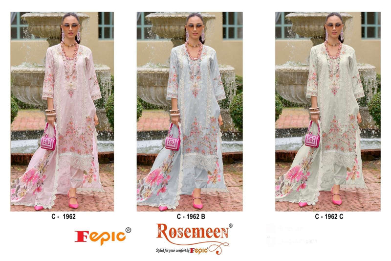 Fepic Rosemeen C 1962 Organza Embroidered Pakistani Designer Suit