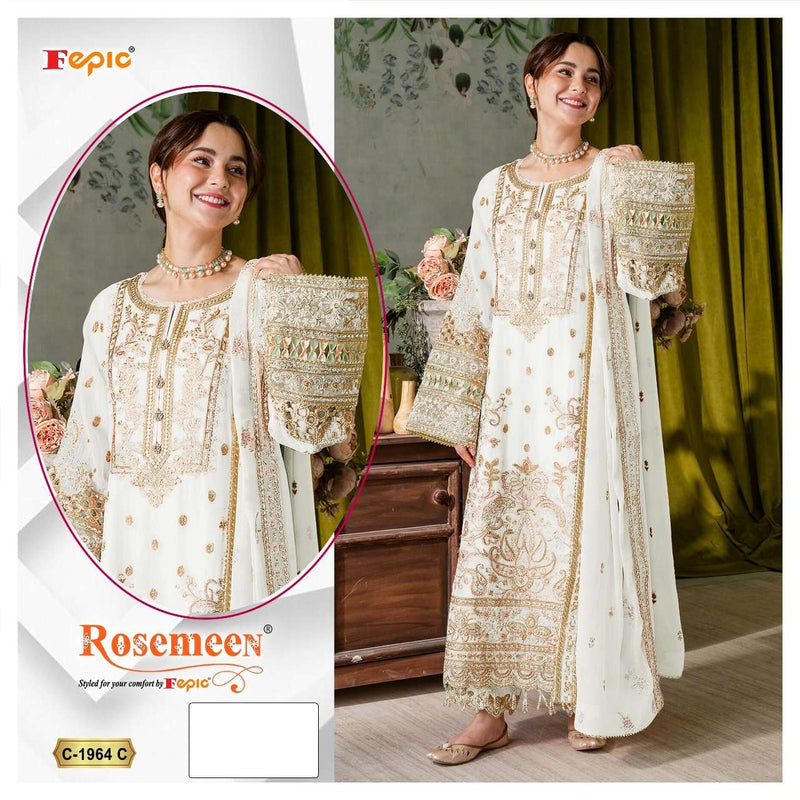 Fepic Rosemeen C 1964 Organza Embroidered Pakistani Designer Suit