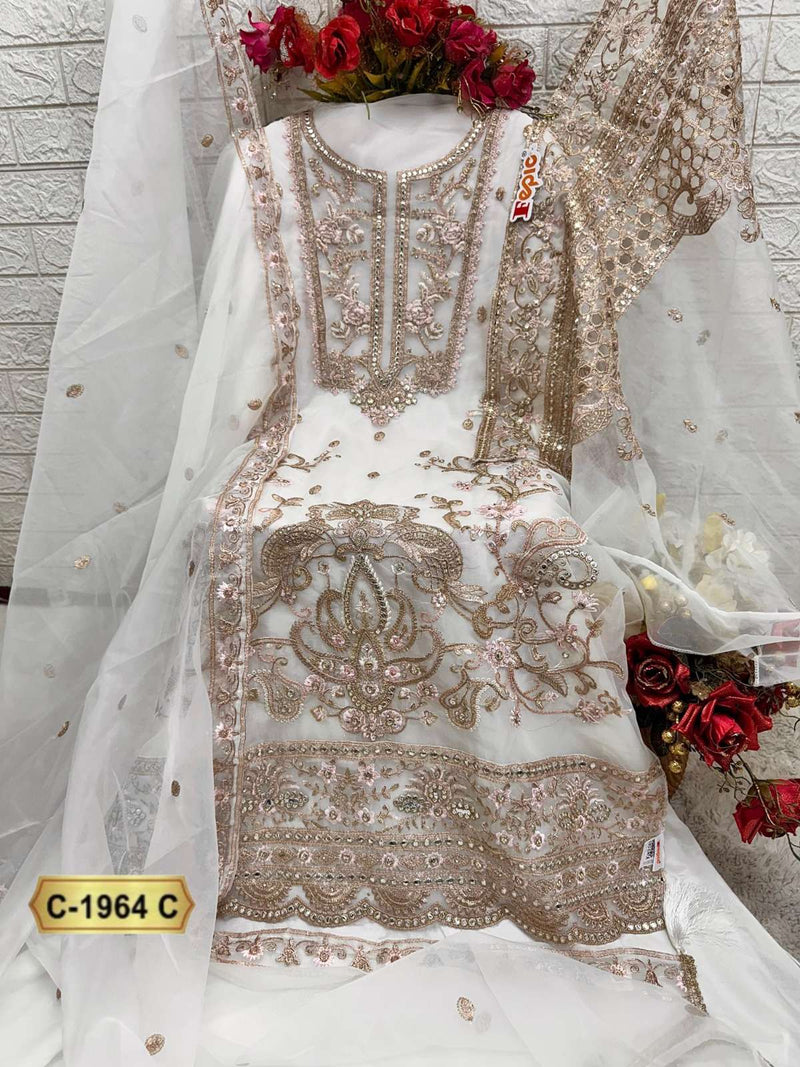 Fepic Rosemeen C 1964 Organza Embroidered Pakistani Designer Suit