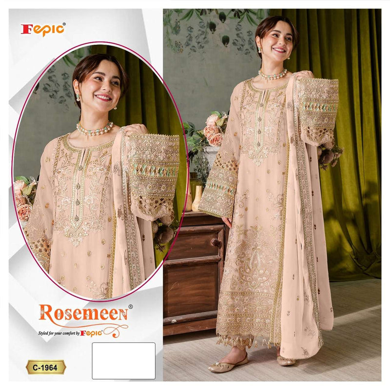Fepic Rosemeen C 1964 Organza Embroidered Pakistani Designer Suit
