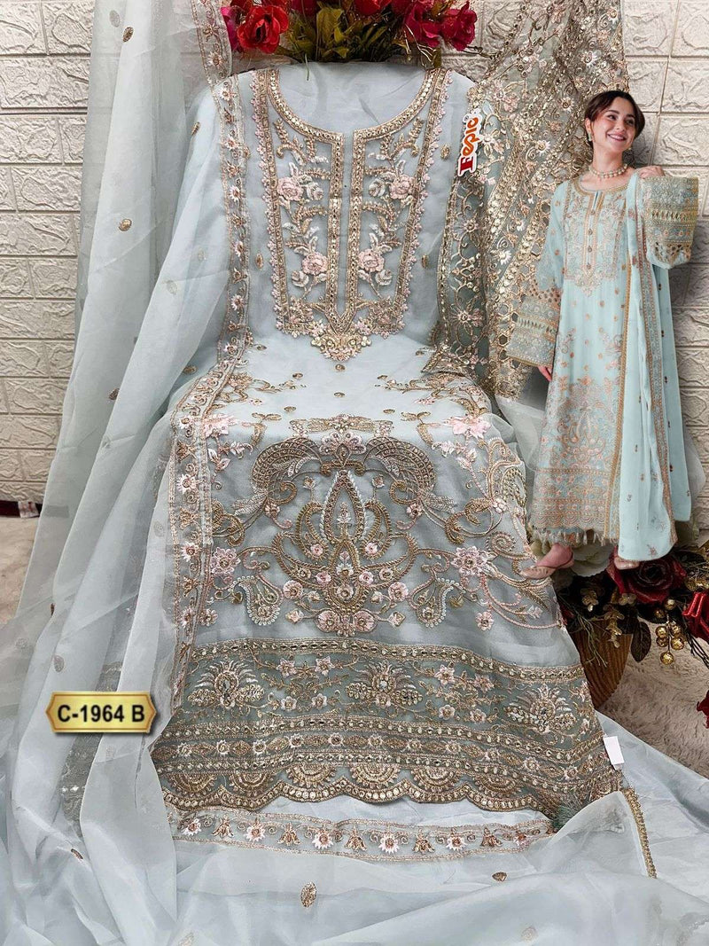 Fepic Rosemeen C 1964 Organza Embroidered Pakistani Designer Suit