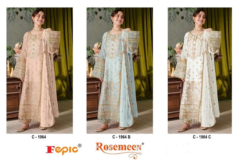 Fepic Rosemeen C 1964 Organza Embroidered Pakistani Designer Suit
