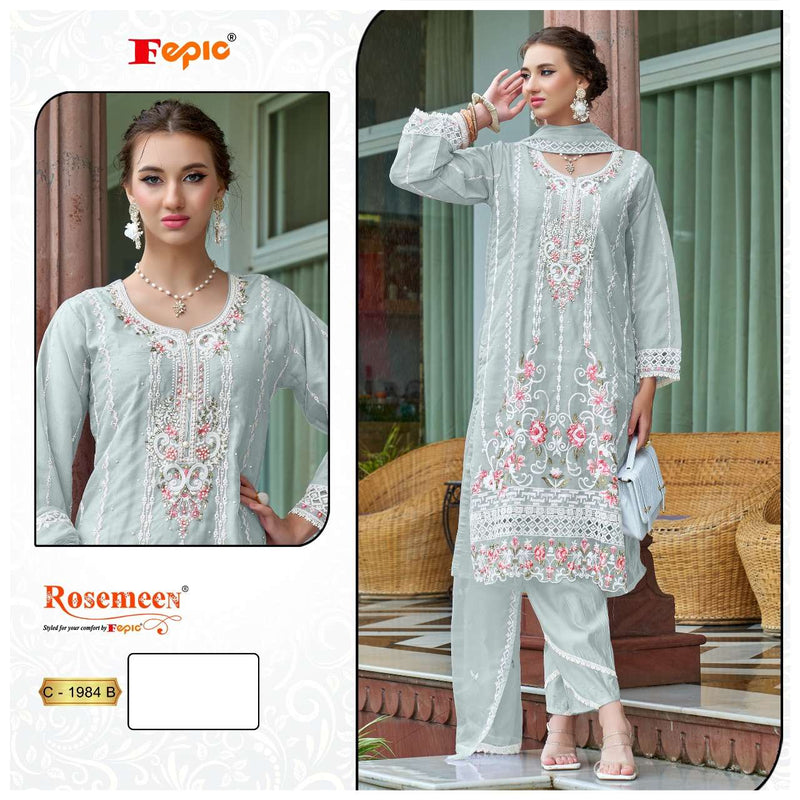 Fepic Rosemeen C 1984 Organza Embroidered Pakistani Designer Suit