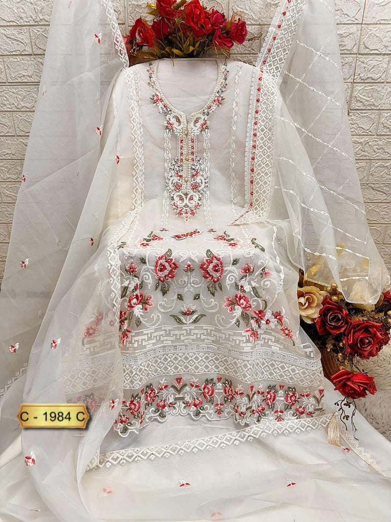 Fepic Rosemeen C 1984 Organza Embroidered Pakistani Designer Suit