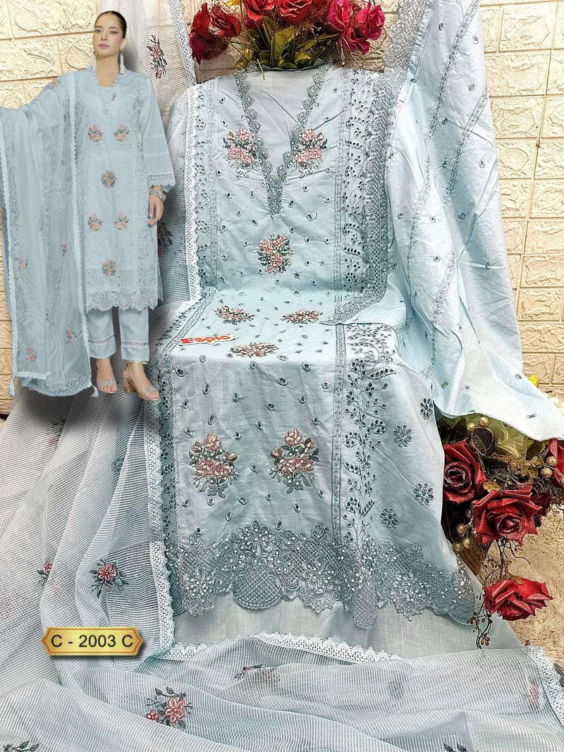 Fepic Rosemeen C 2003 Cambric Cotton Embroidered Salwar Kameez