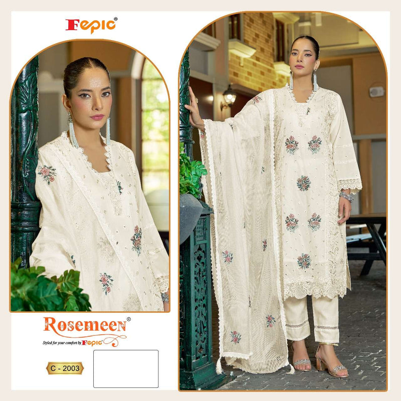 Fepic Rosemeen C 2003 Cambric Cotton Embroidered Salwar Kameez