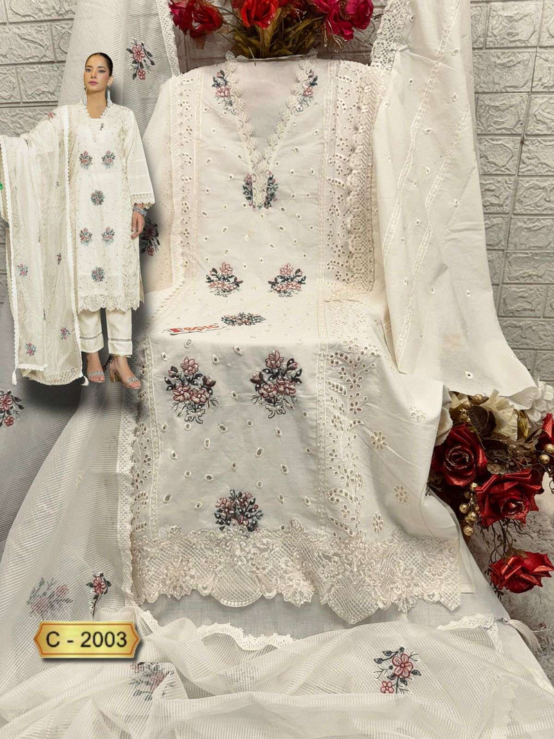 Fepic Rosemeen C 2003 Cambric Cotton Embroidered Salwar Kameez