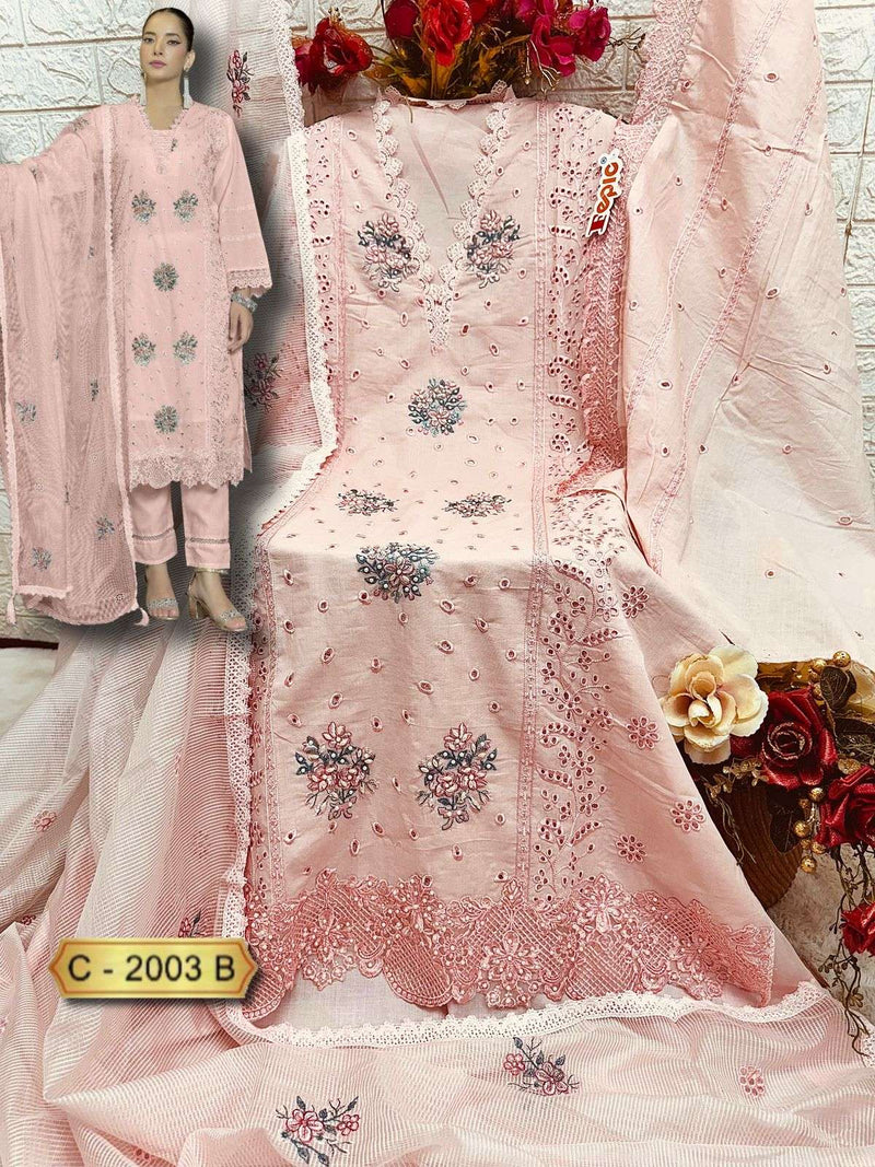 Fepic Rosemeen C 2003 Cambric Cotton Embroidered Salwar Kameez
