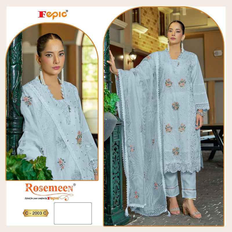Fepic Rosemeen C 2003 Cambric Cotton Embroidered Salwar Kameez
