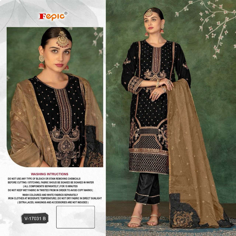 Fepic Rosemeen V 17031 Velvet Embroidered Pakistani Designer Salwar Kameez
