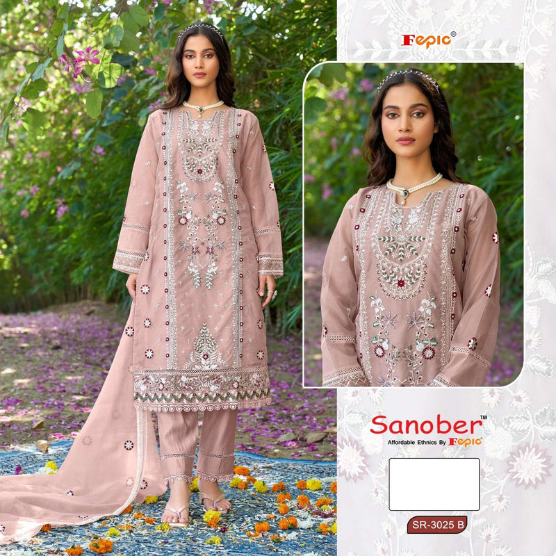 Fepic Sanober SR 3025 Organza Embroidered Designer Pakistani Suit