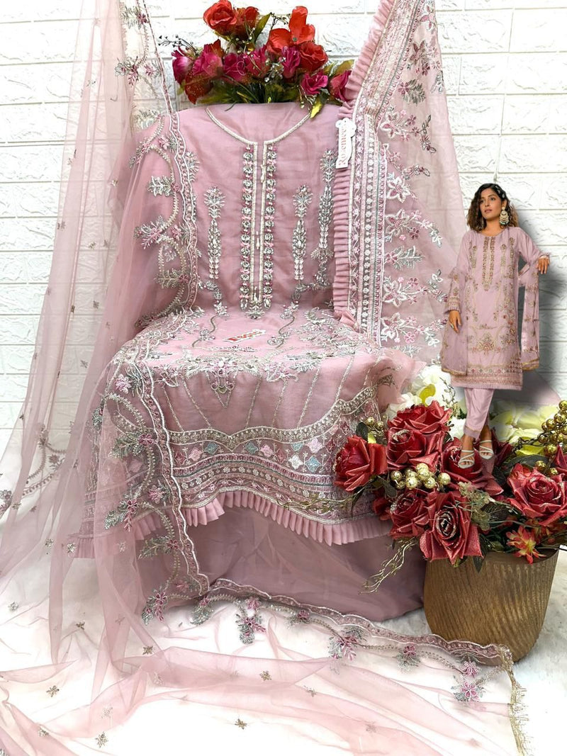 Fepic Suit C 1356 Organza Embroidery Khatli Work Salwar Suit