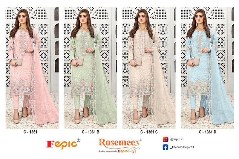 Fepic Suit C 1361 Georgette Embroidered Handwork Designer Salwar Suit