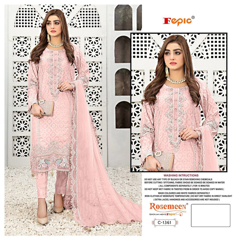 Fepic Suit C 1361 Georgette Embroidered Handwork Designer Salwar Suit
