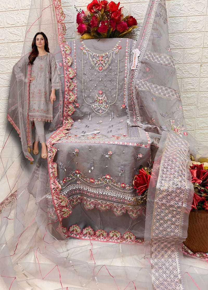 Fepic Suit C 1662 Organza Embroidered With Khatli Work Salwar Suit