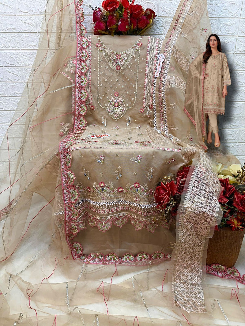 Fepic Suit C 1662 Organza Embroidered With Khatli Work Salwar Suit