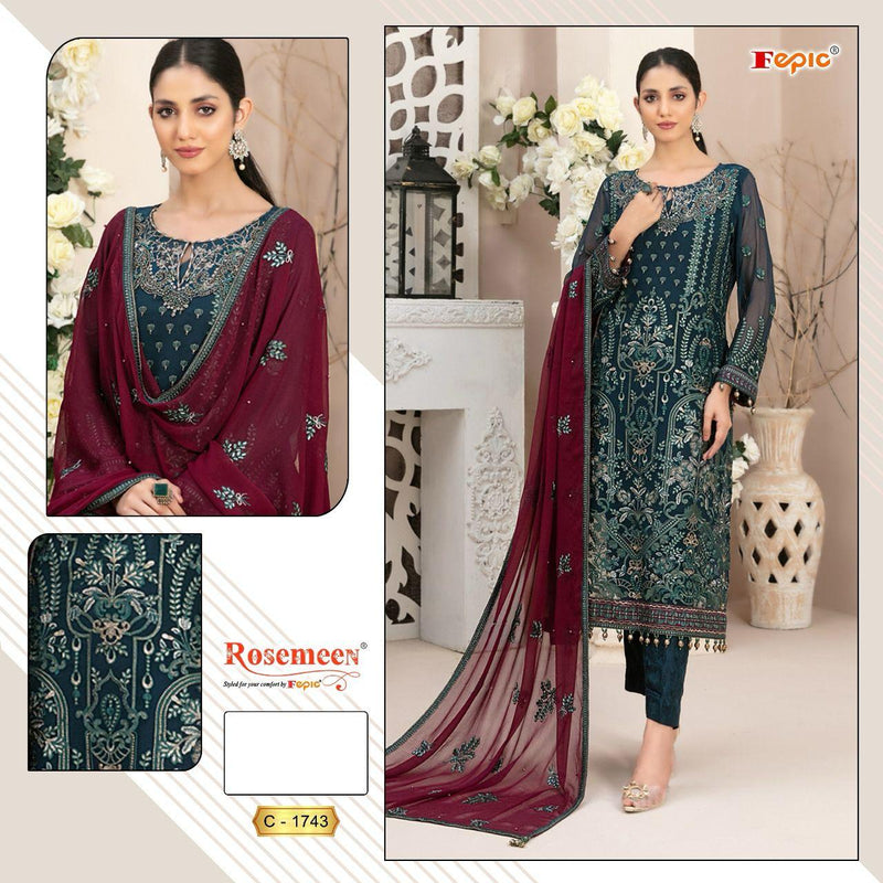 Fepic Suit C 1743 Georgette Heavy Embroidery Work Fancy Salwar Suit