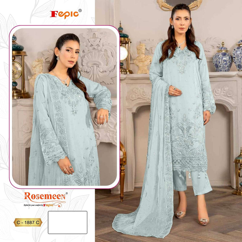 Fepic Suit C 1887 Organza Embroidered Pakistani Salwar Suit