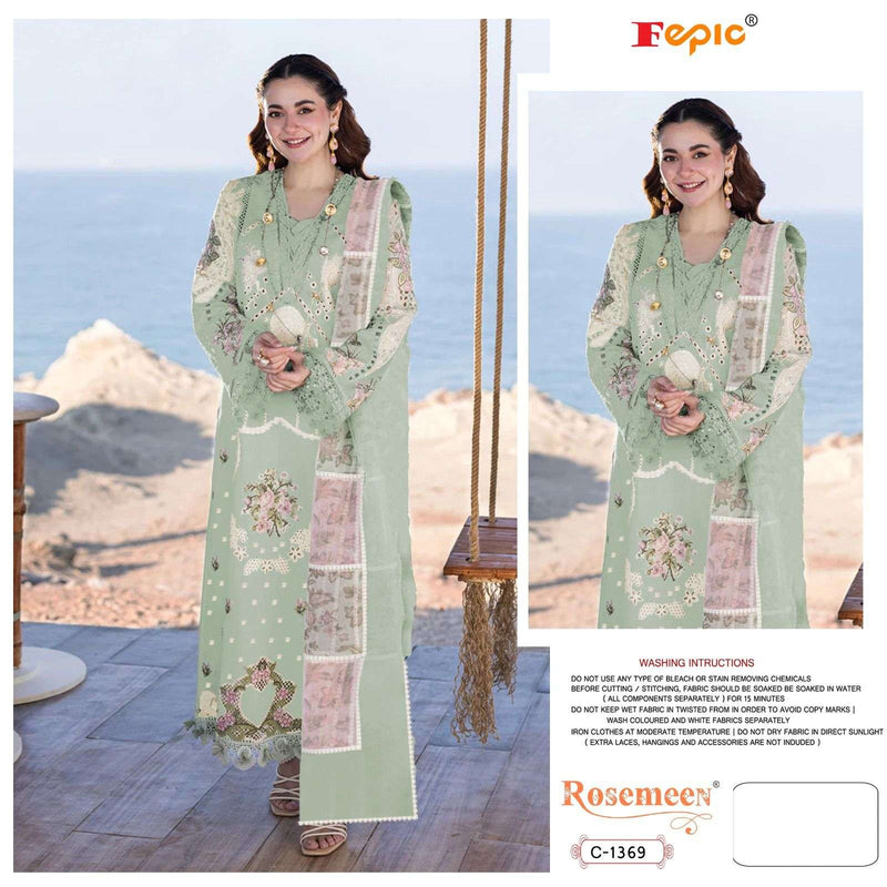 Fepic Suit Rosemeen C 1369 Pure Cotton Embroidered Pakistani Salwar Suit