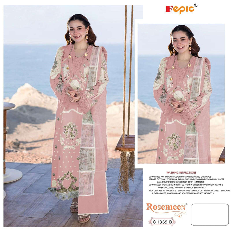 Fepic Suit Rosemeen C 1369 Pure Cotton Embroidered Pakistani Salwar Suit
